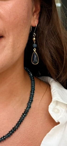 Lapis and Blue Kyanite Earrings