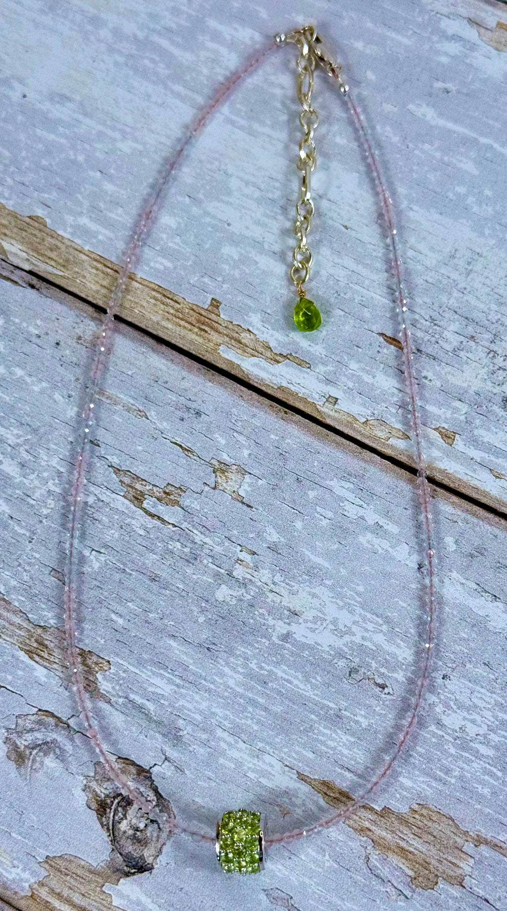 Morganite and Peridot necklace
