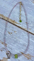 Morganite and Peridot necklace