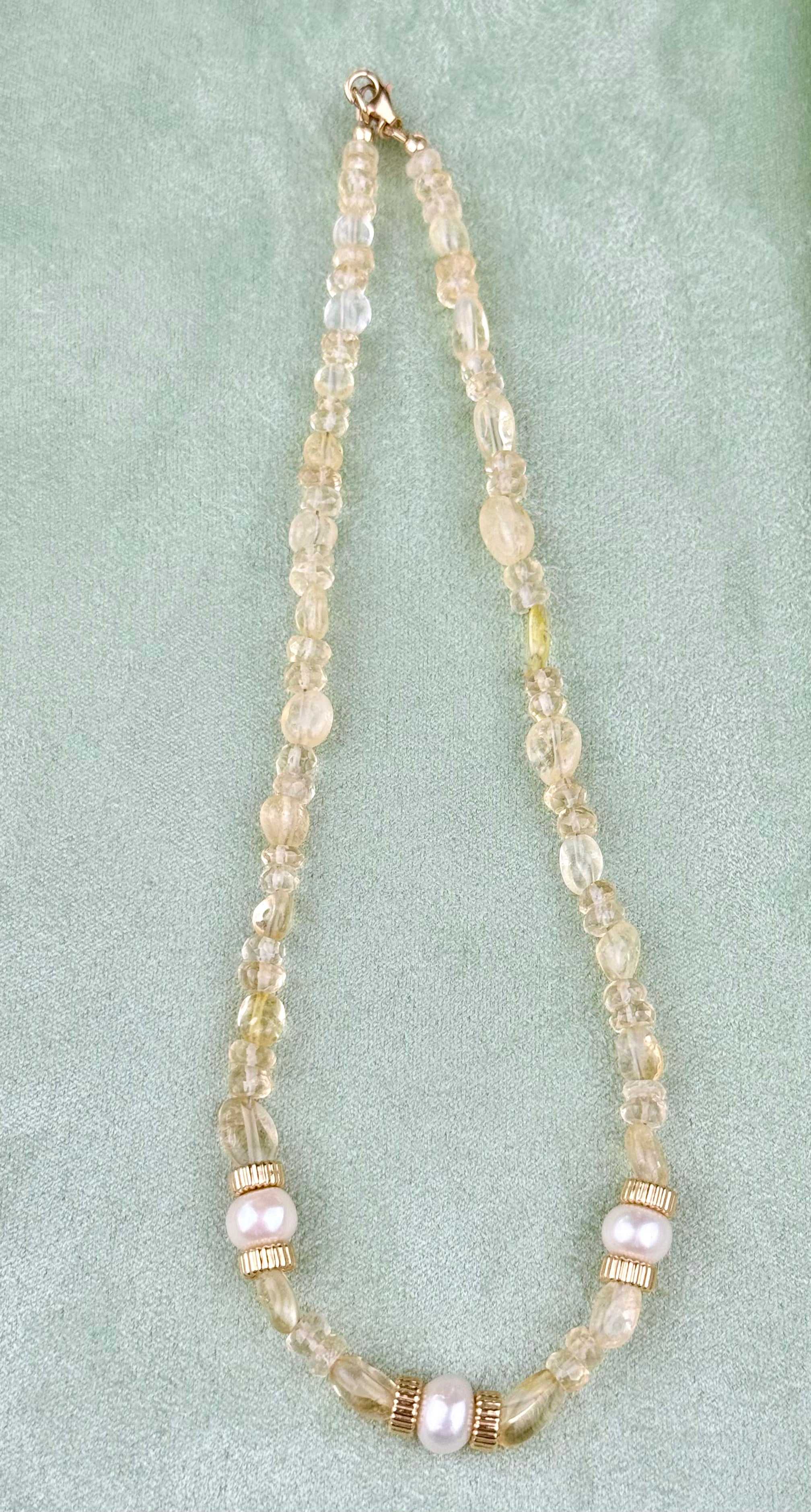 Citrine and Pearl Necklace