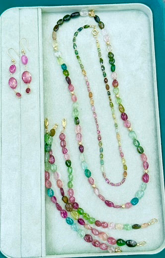 Pink drop earrings