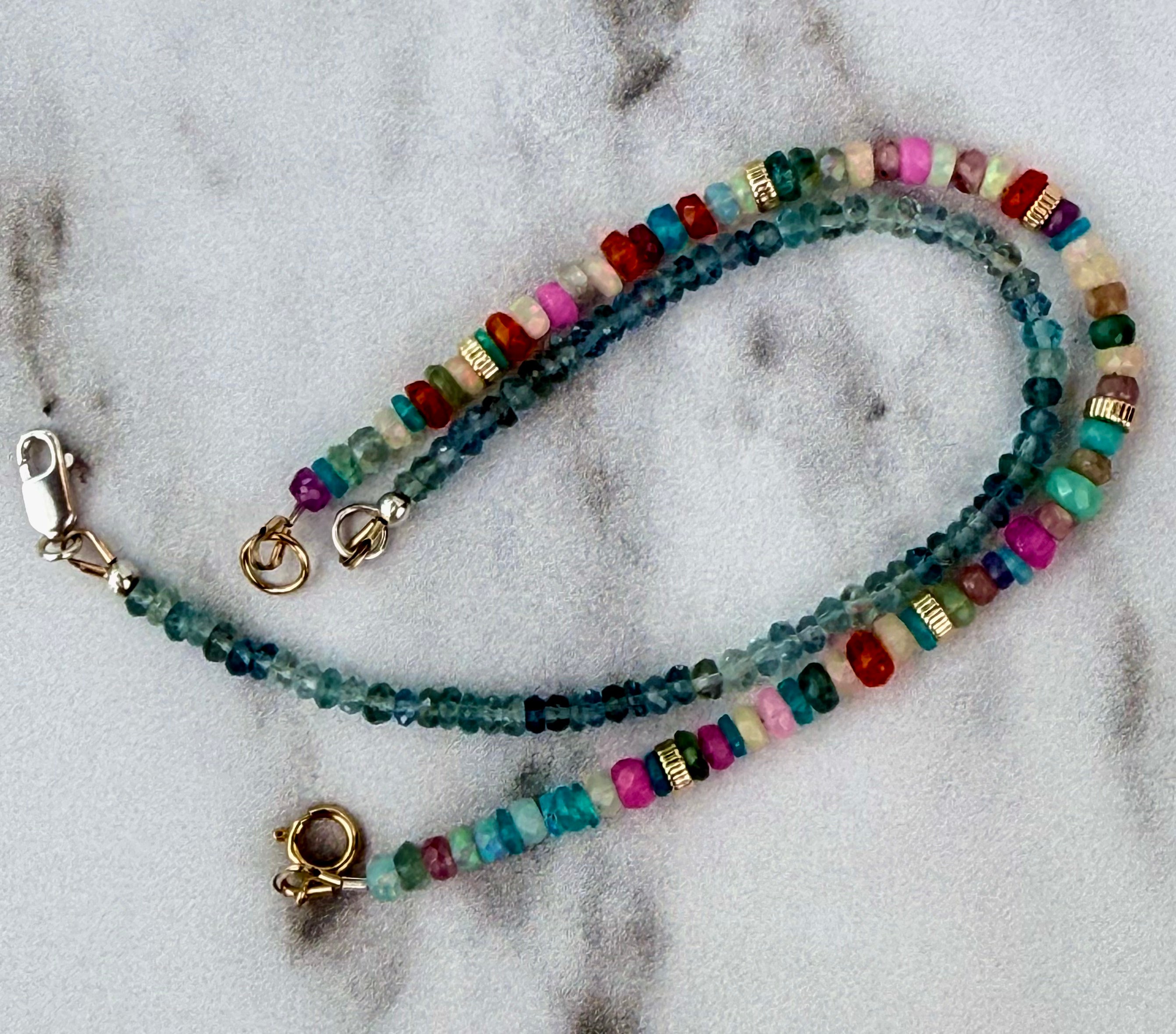 Multicolor Peruvian opal bracelet