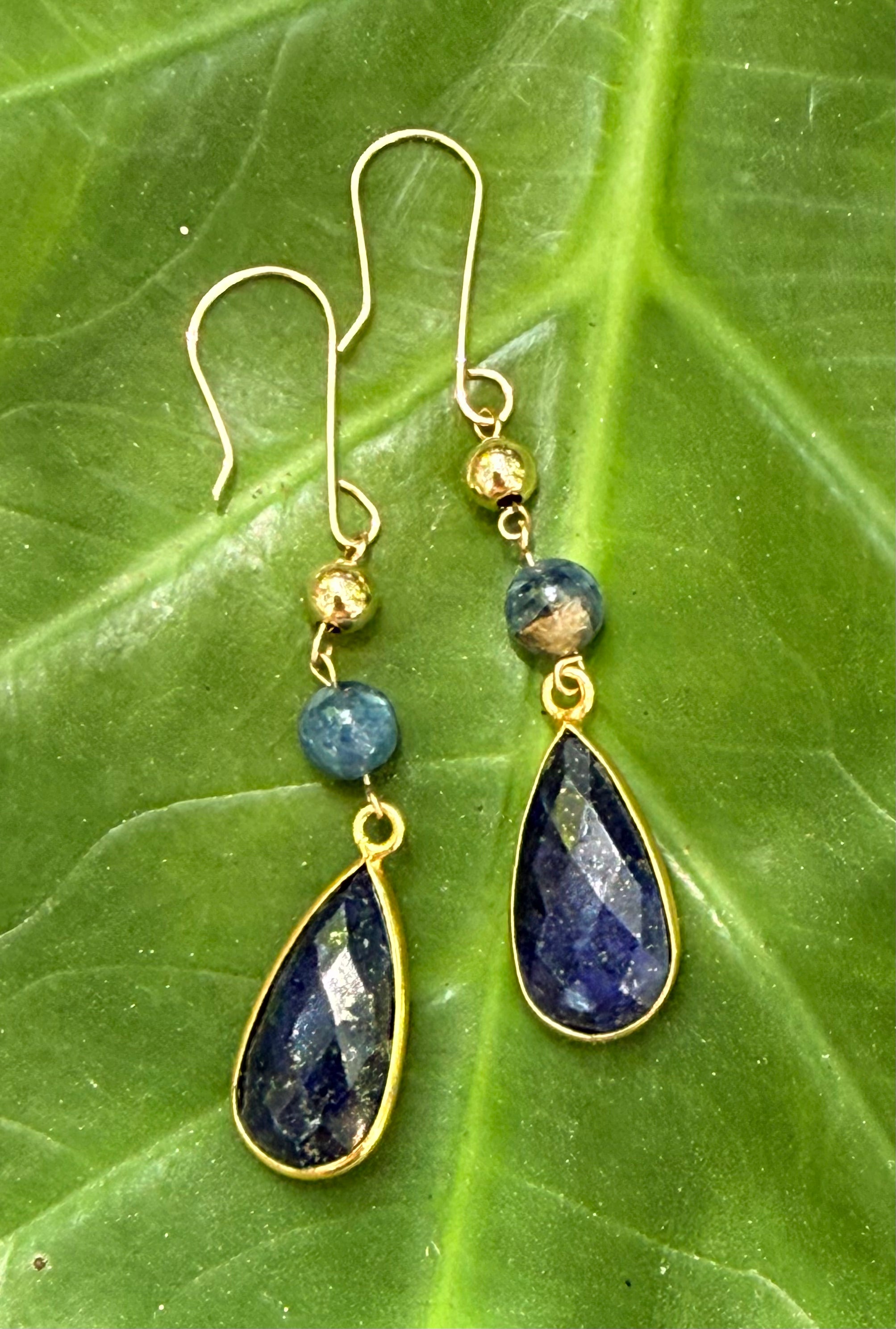 Lapis and Blue Kyanite Earrings