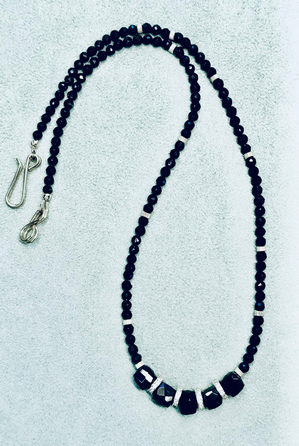 Black Tourmaline Necklace with CZ Gold Filled Accents