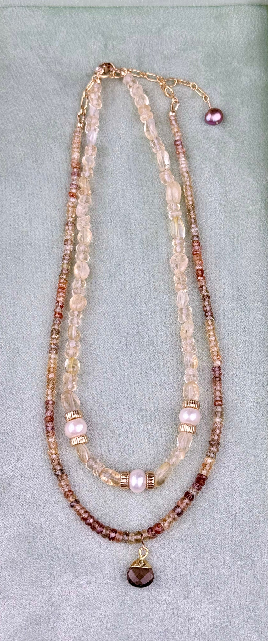 Citrine and Pearl Necklace