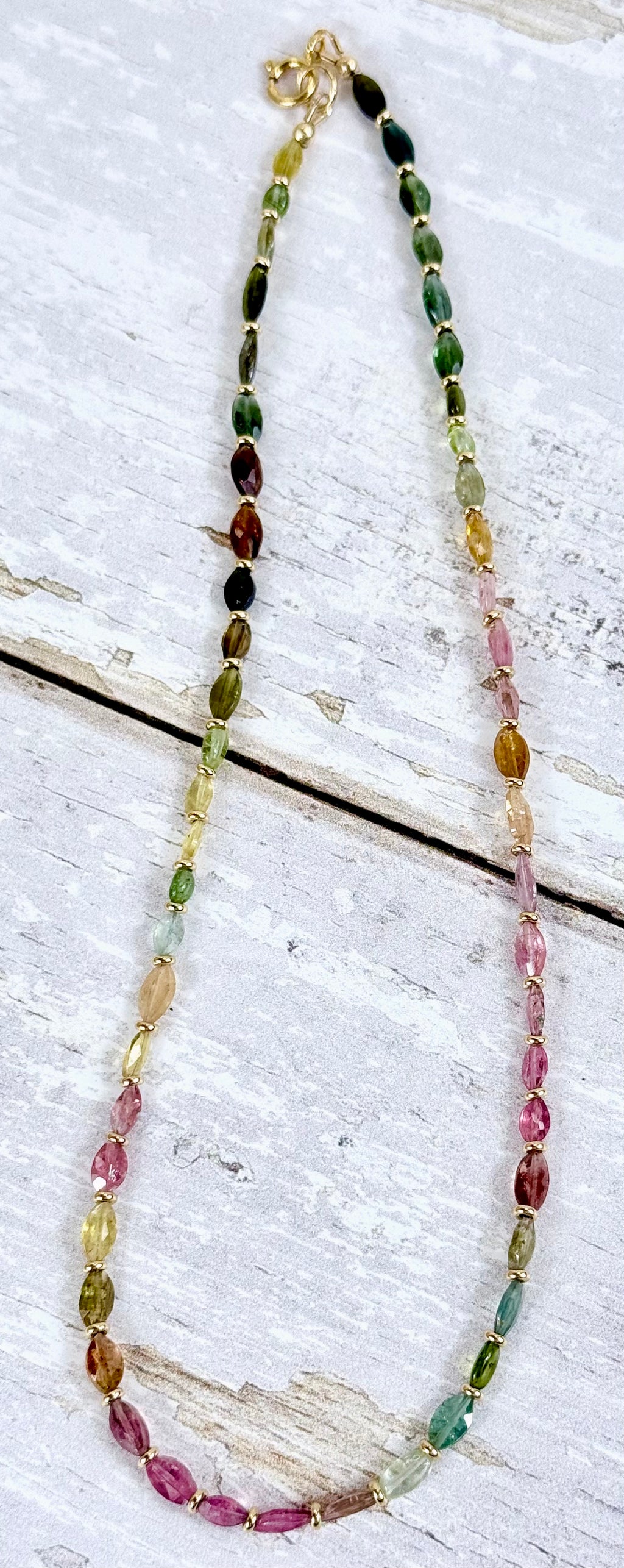 Multicolor tourmaline necklace