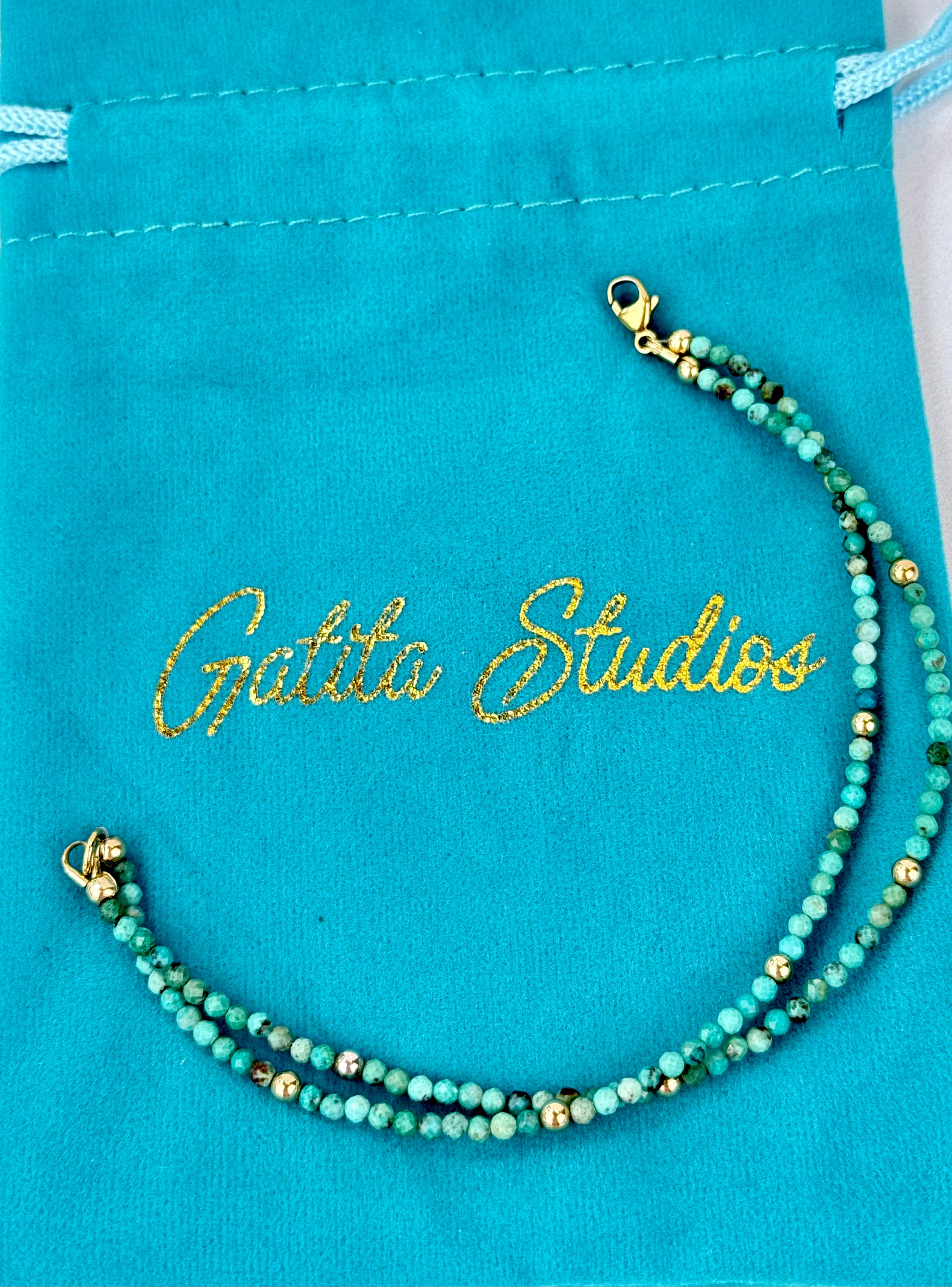 Turquoise bracelet, double-stranded