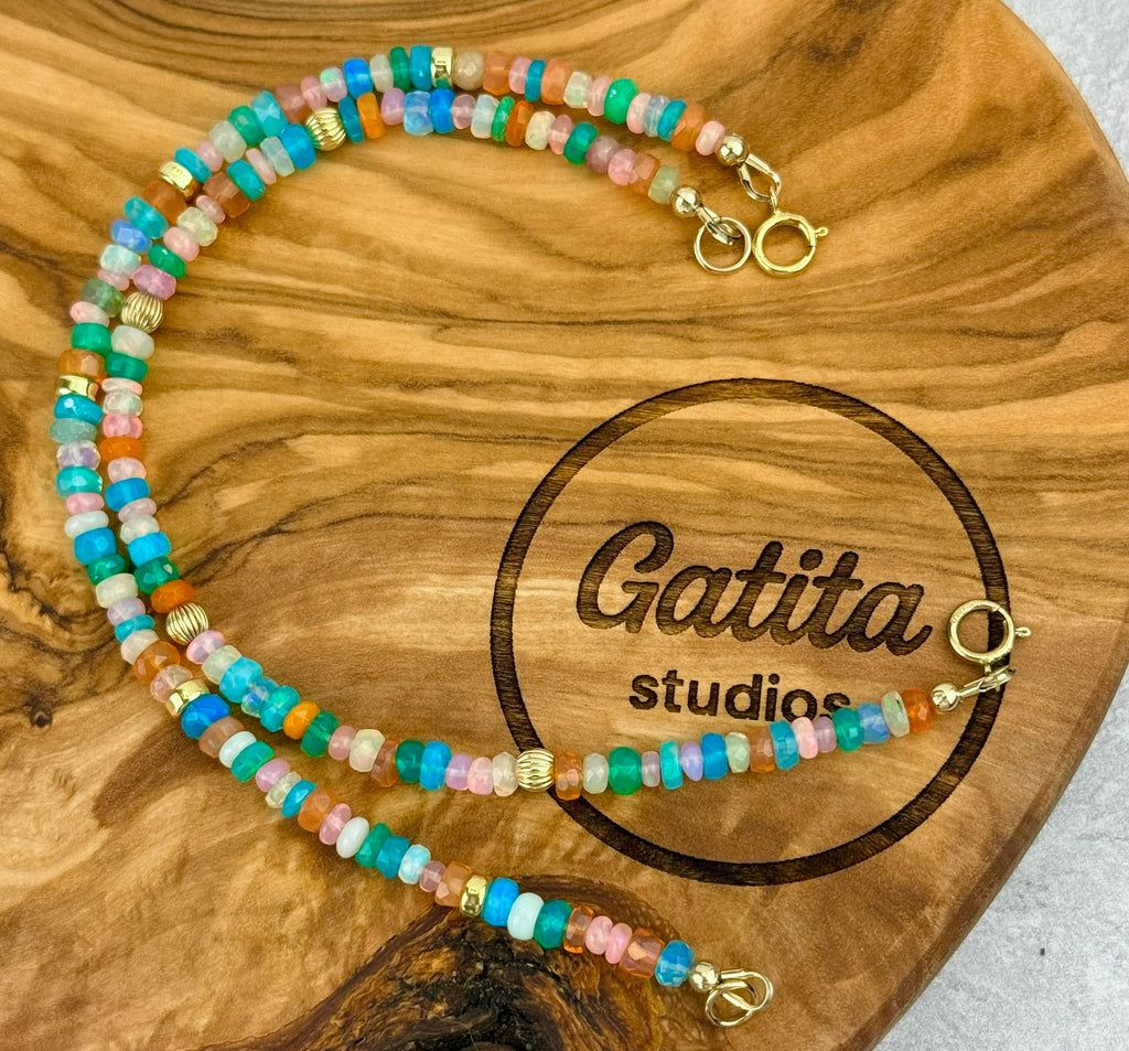 Multicolor opal bracelet