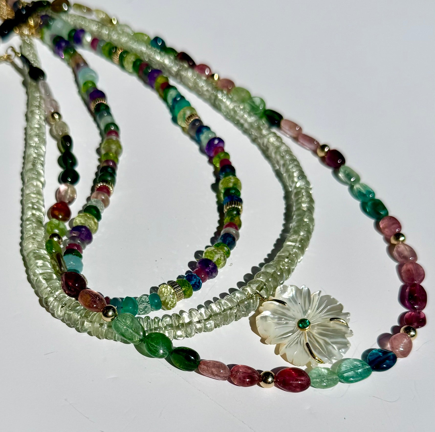 Green Amethyst Necklace with Pendant