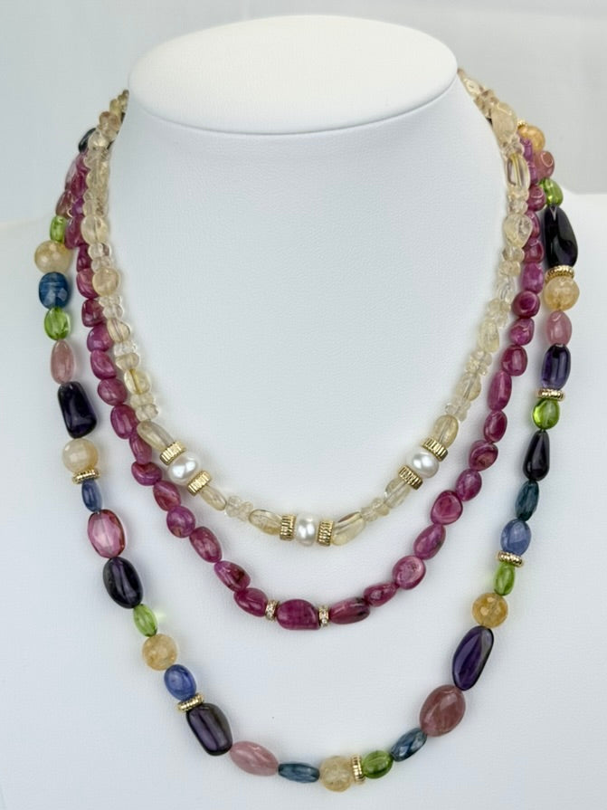 Multi-gemstone necklace