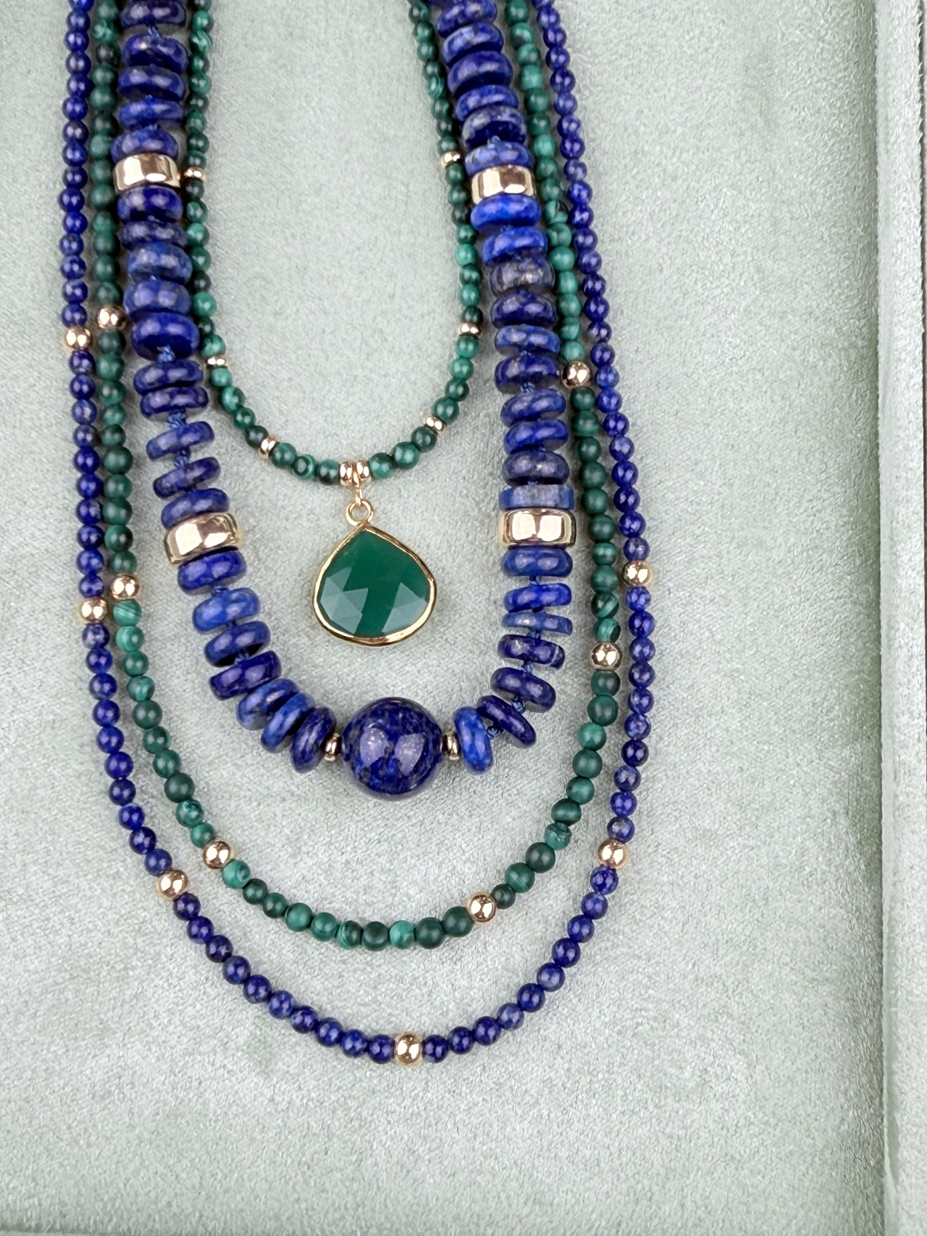 Lapiz lazuli hand knotted necklace