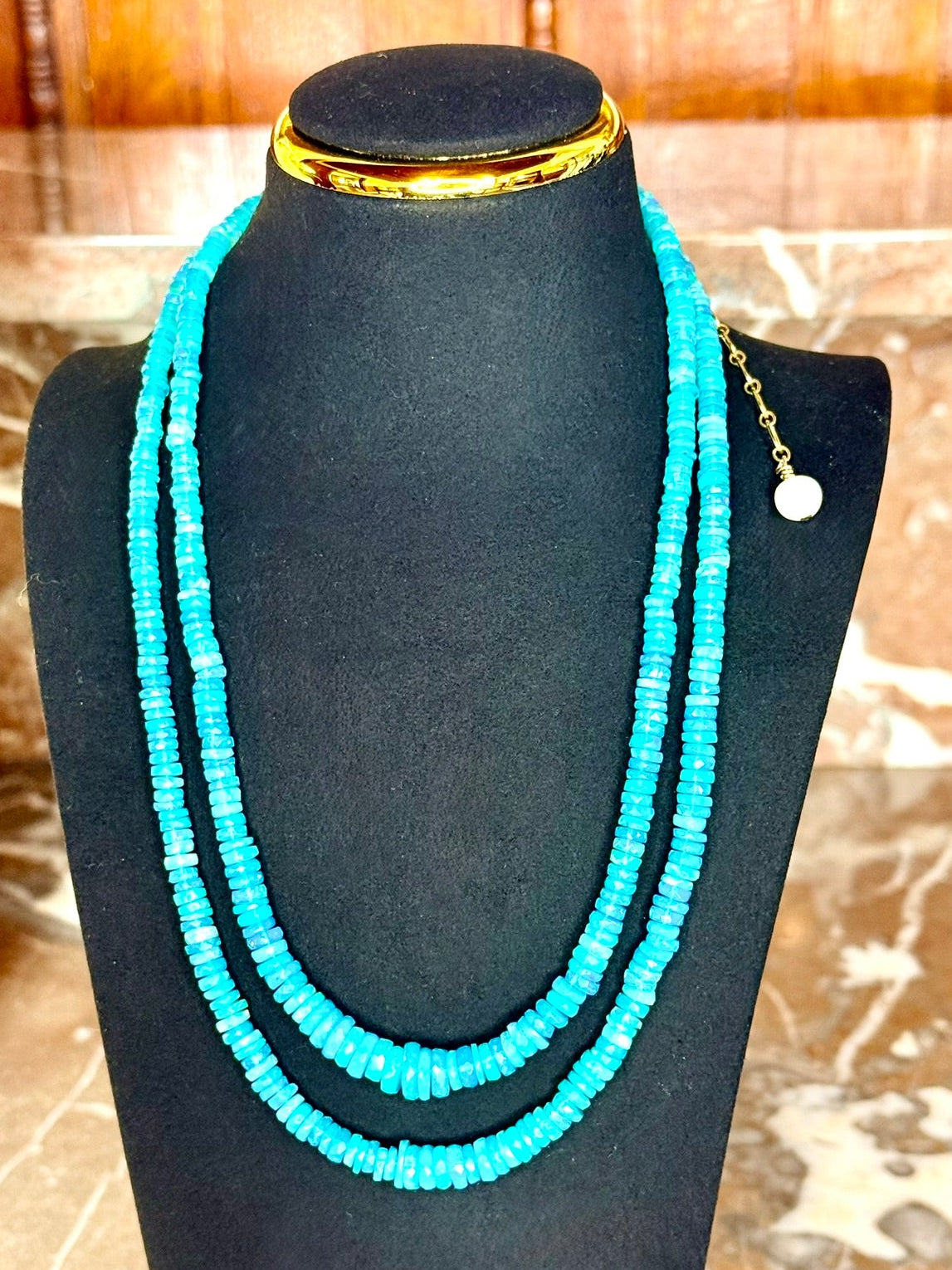 Periwinkle Blue Ethiopian Opal Necklace