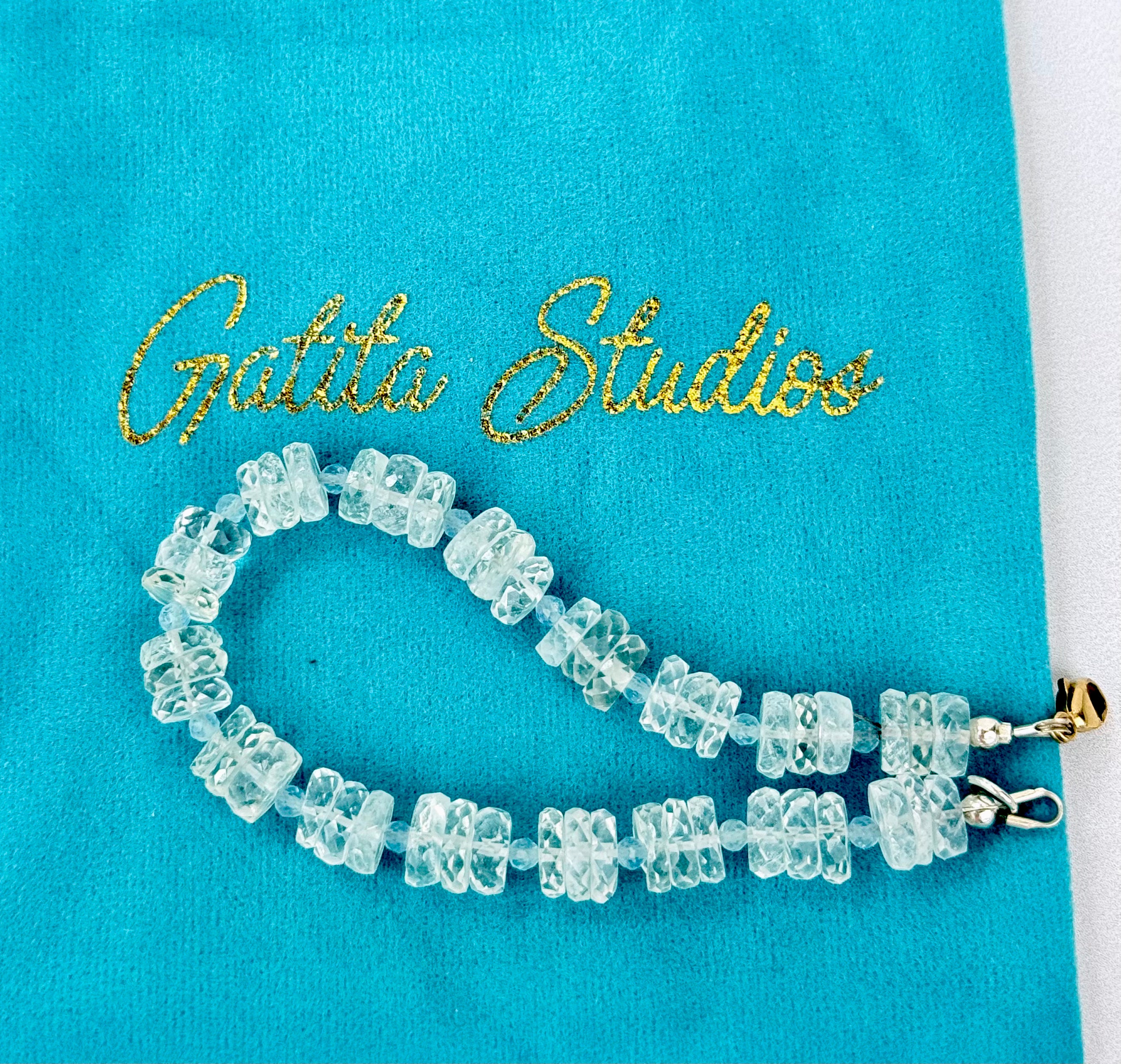 Light blue aquamarine bracelet