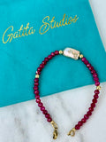 Ruby bracelet with Pearl