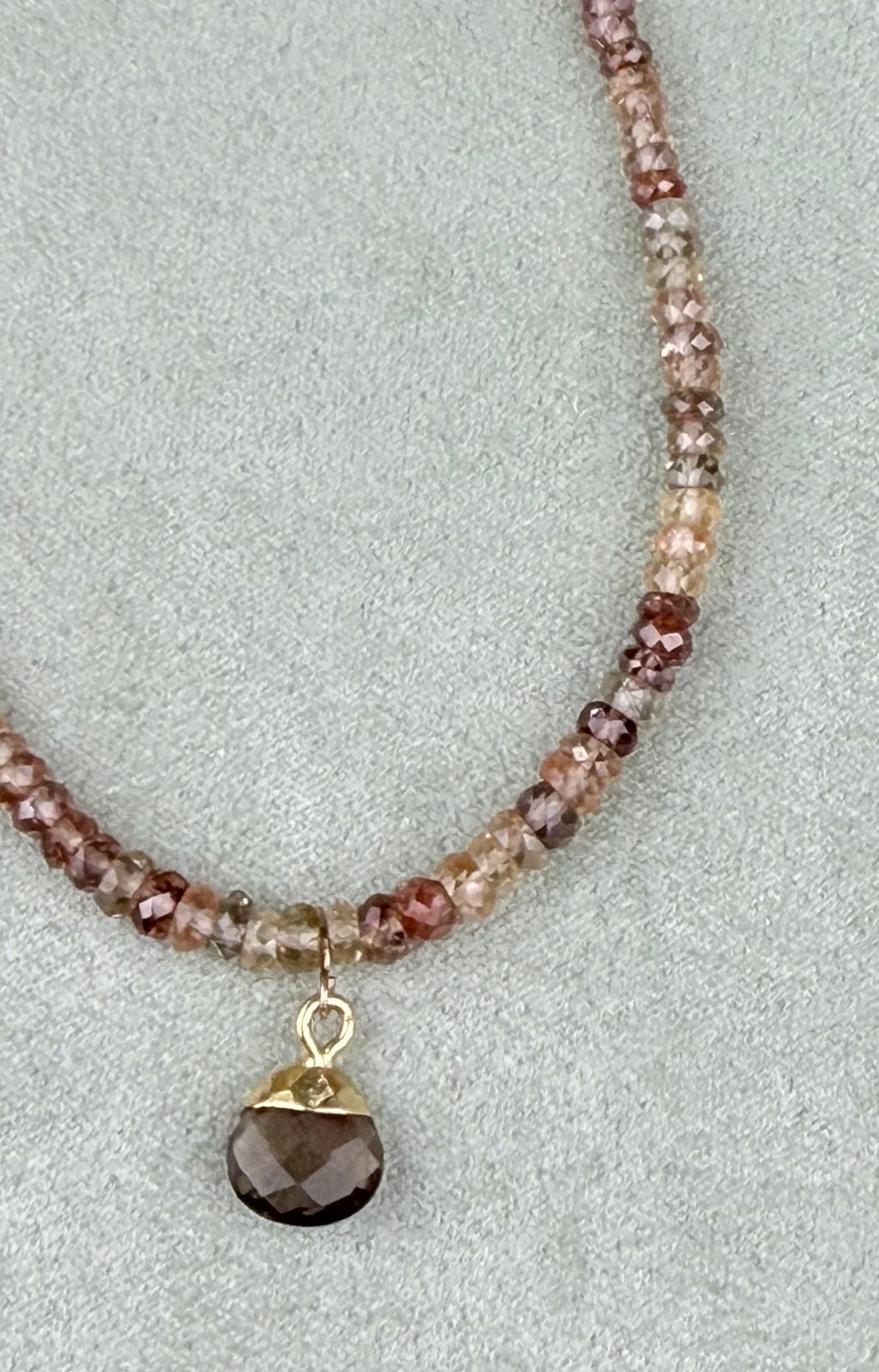 Golden zircon necklace
