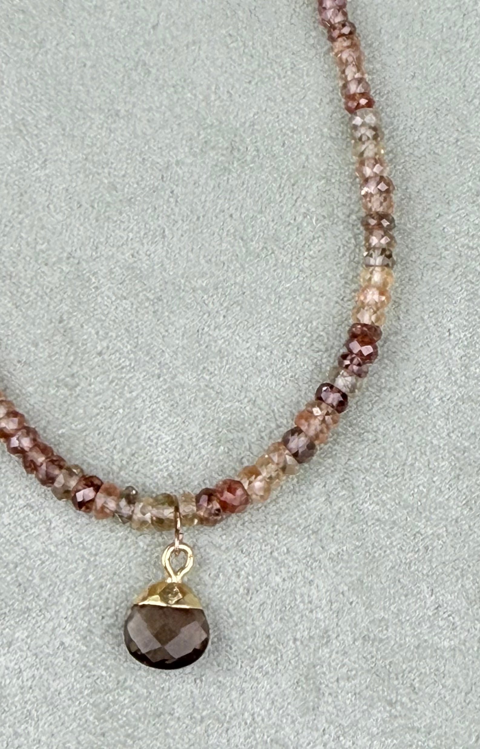 Golden zircon necklace