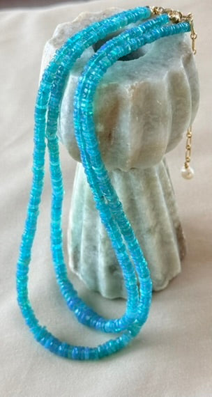 Periwinkle Blue Ethiopian Opal Necklace