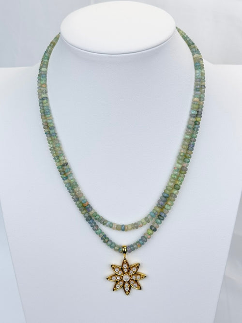 Blue Opal necklace with pendant