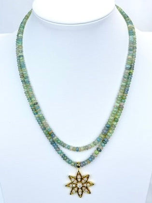 Antique Blue Ethiopian Opal Necklace