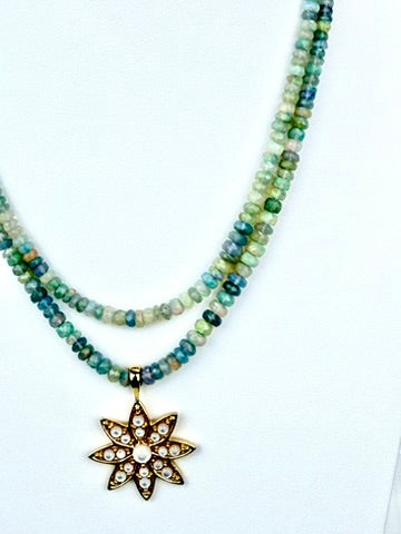 Antique Blue Ethiopian Opal Necklace