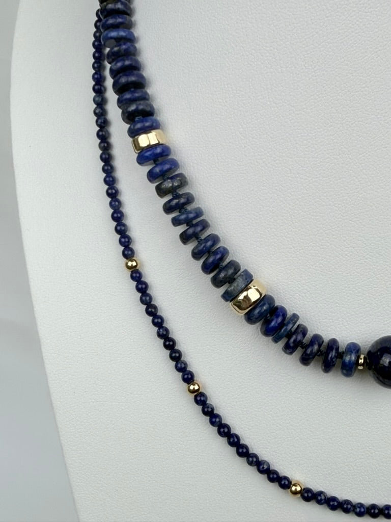 Lapiz lazuli hand knotted necklace