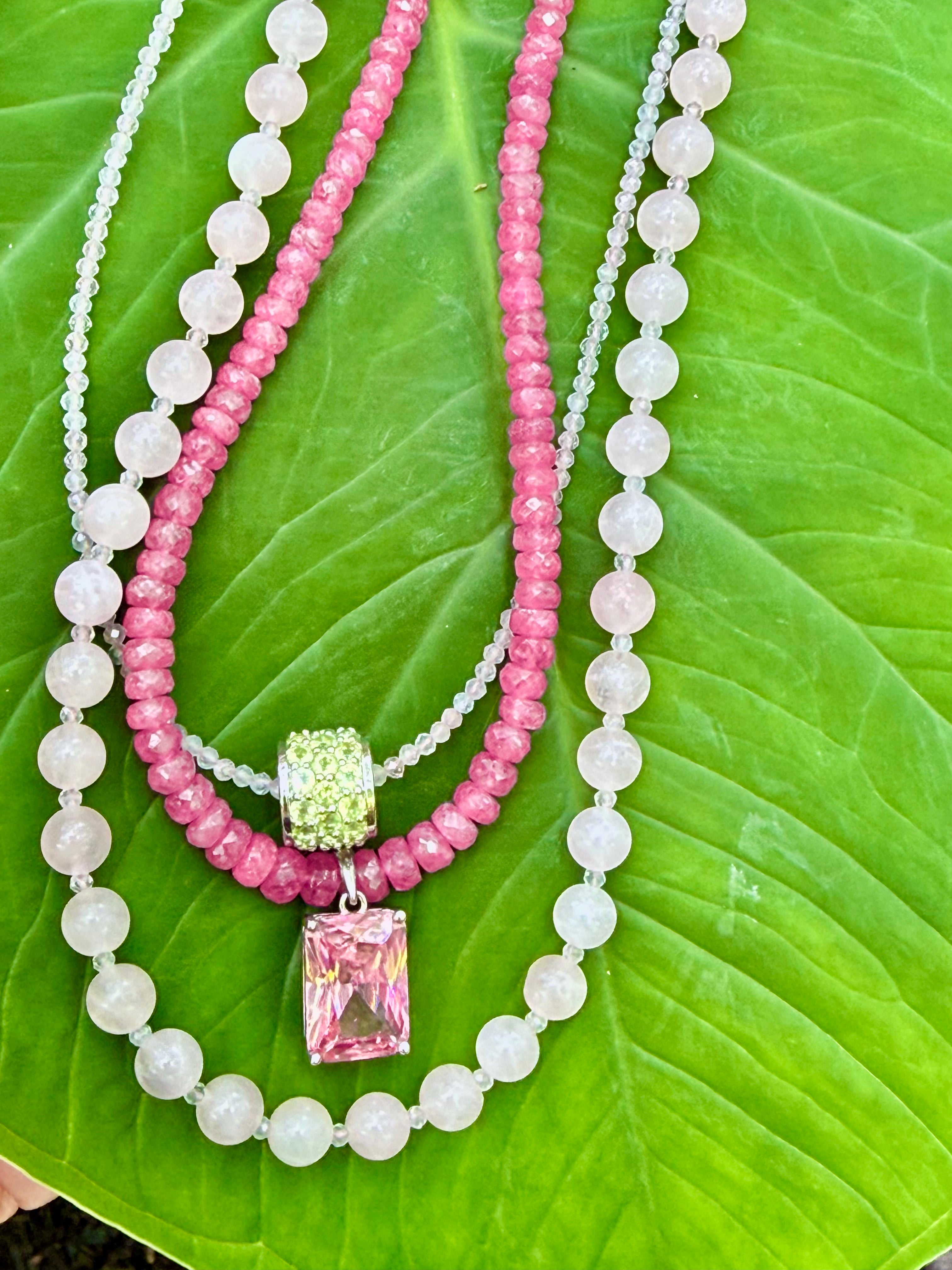 Rose Quartz and Morganite necklace