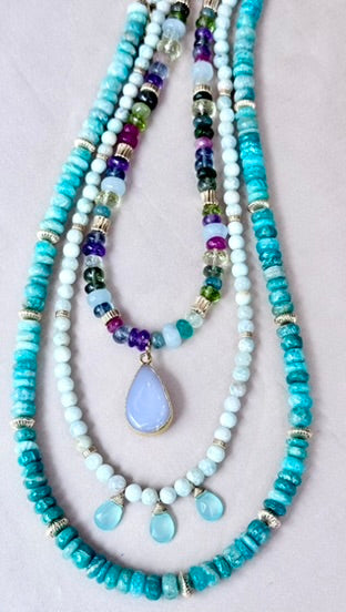 Multi gemstone Necklace with Pendant