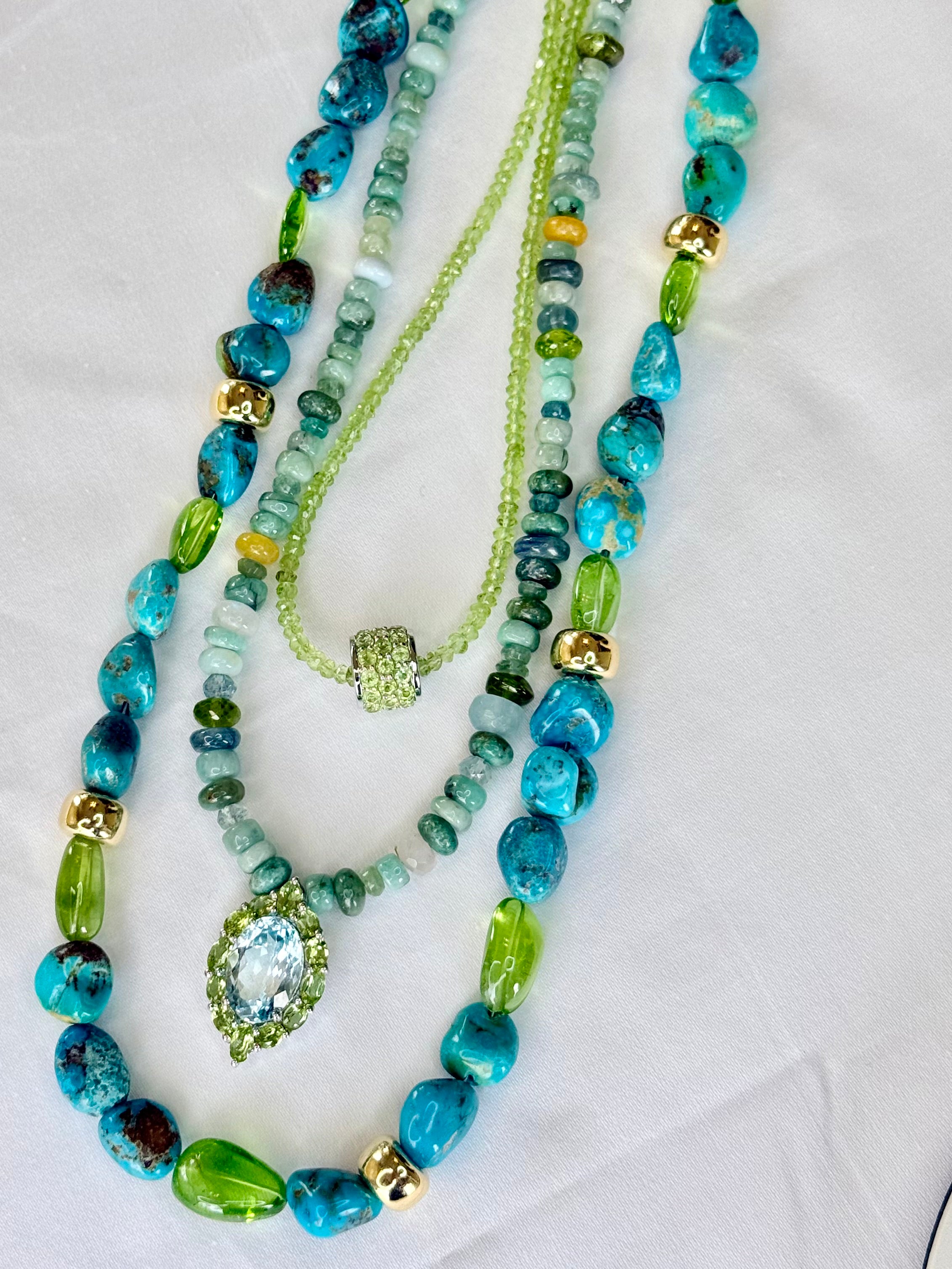 Multi gemstone Necklace and pendant