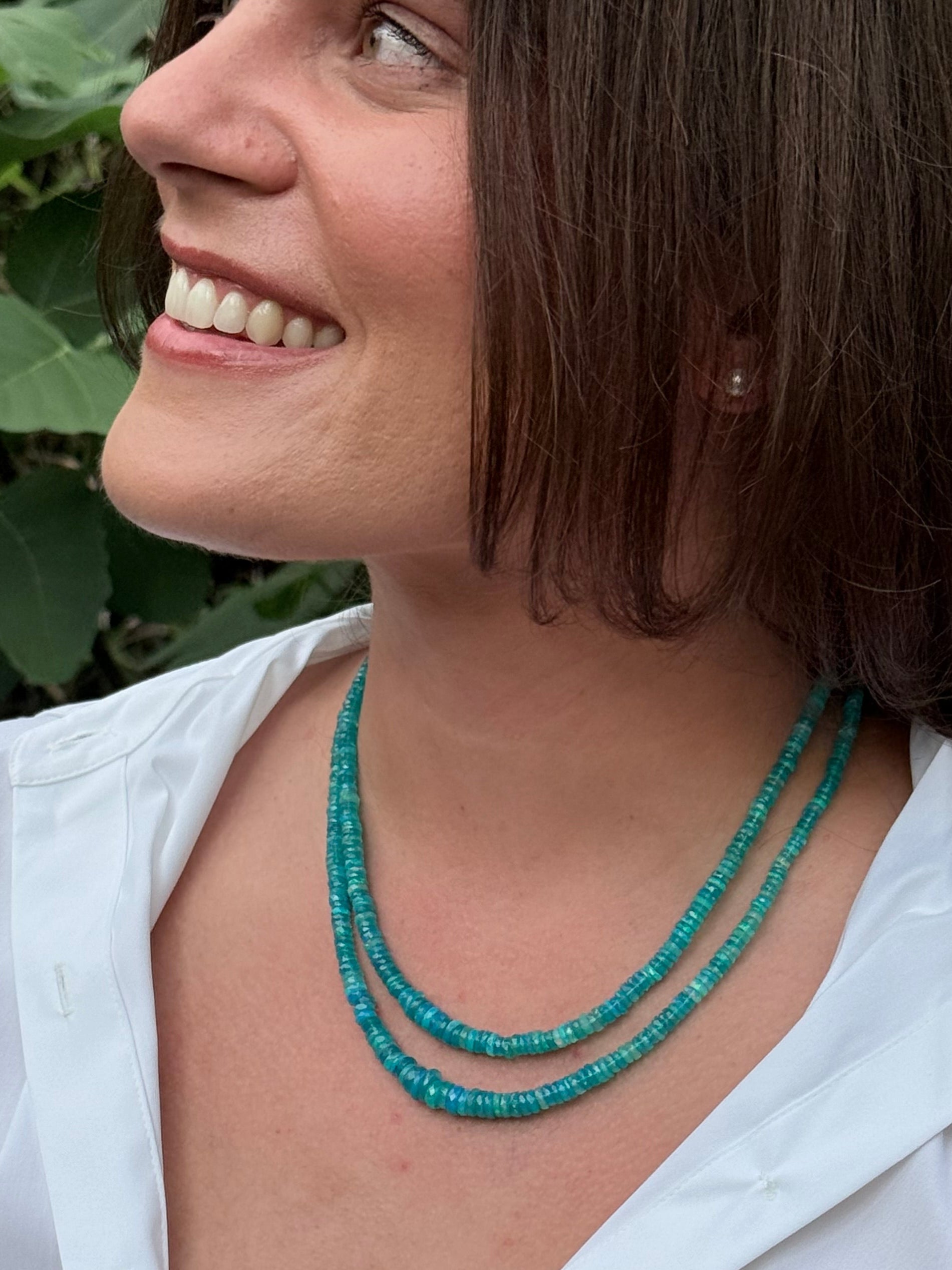 Periwinkle Blue Opal Necklace