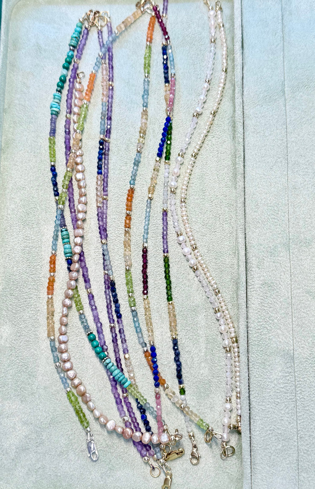 Multi-gemstone anklet