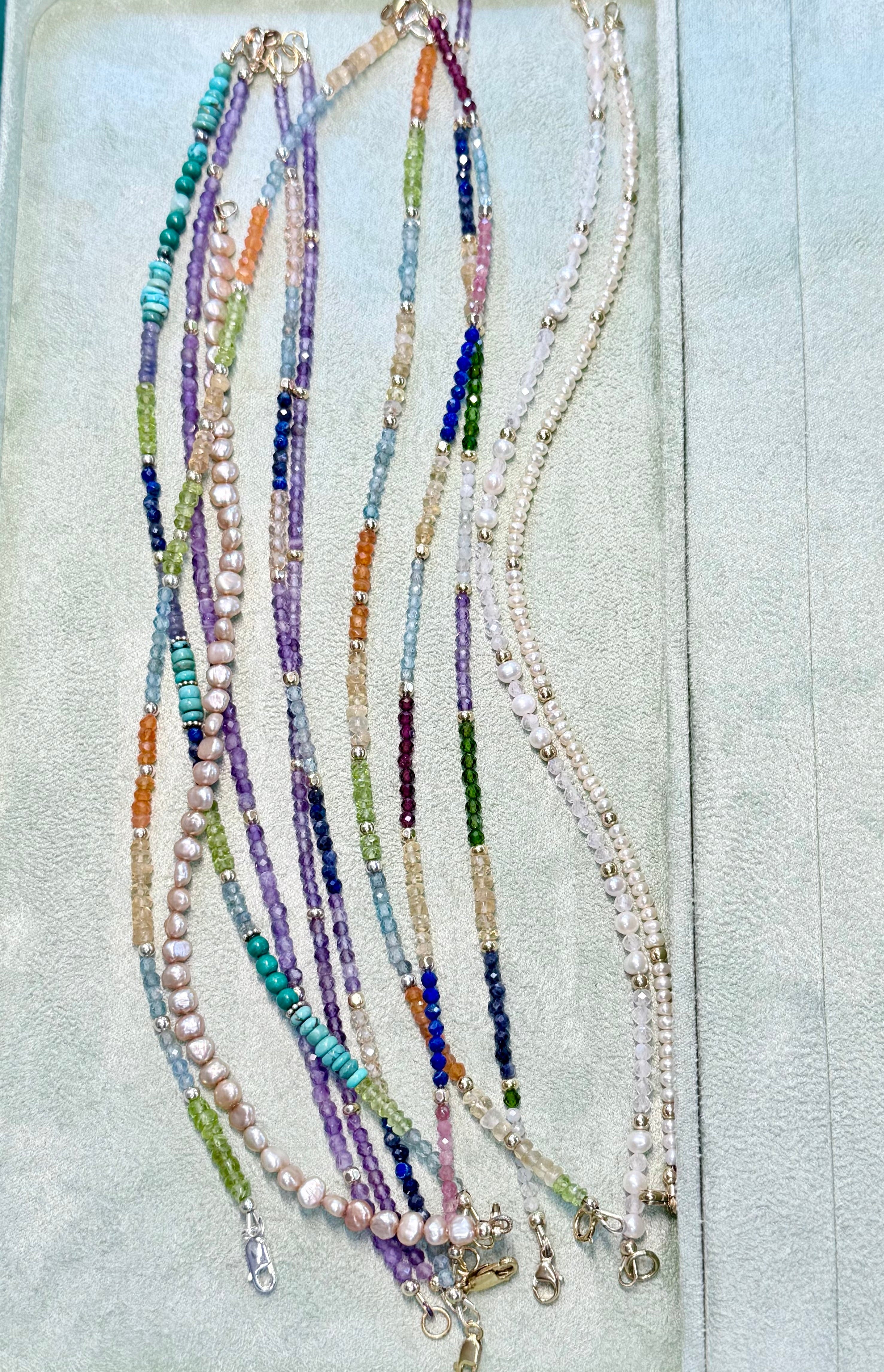 Multi-gemstone anklet