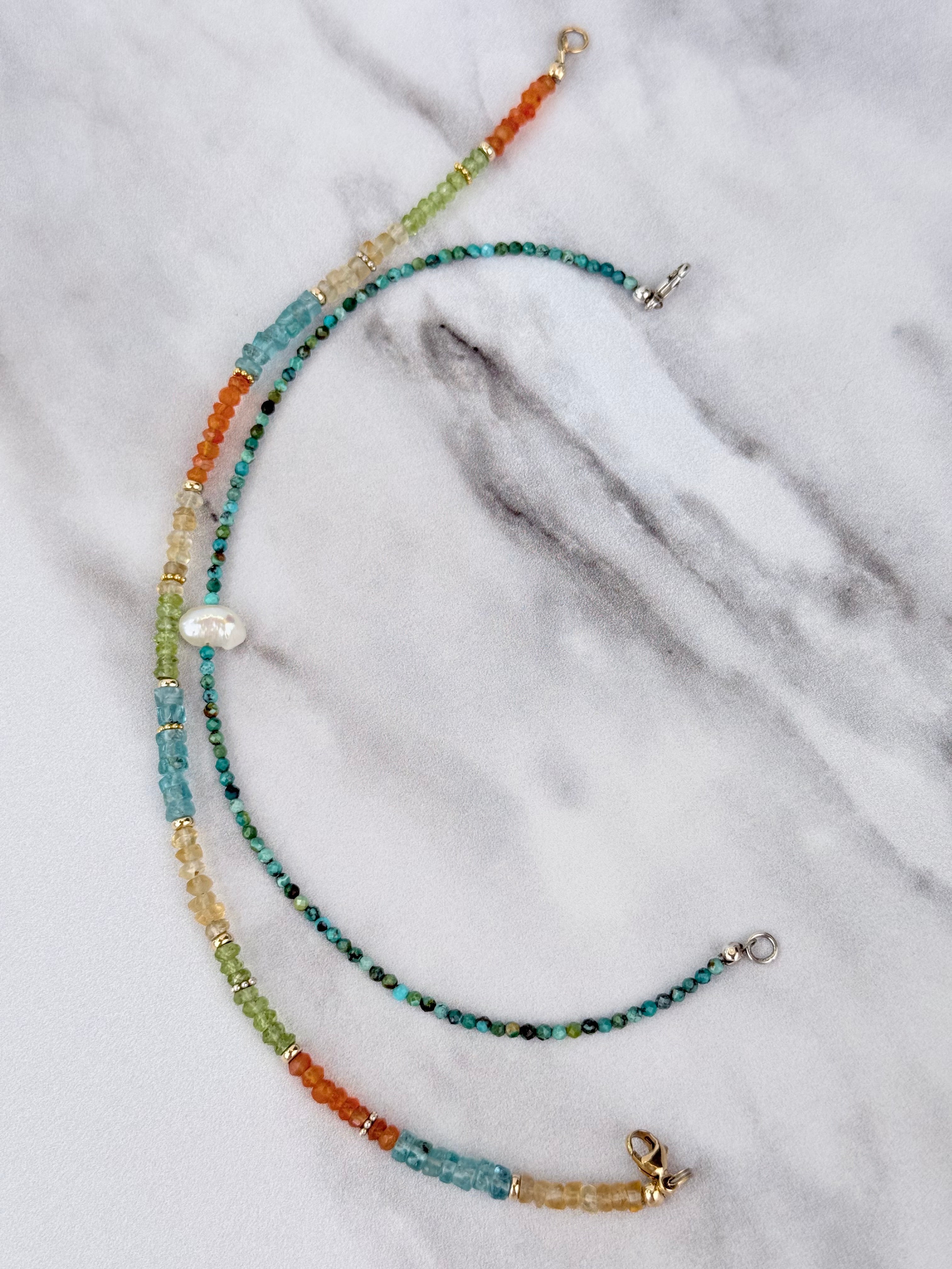 Multi-gemstone anklet