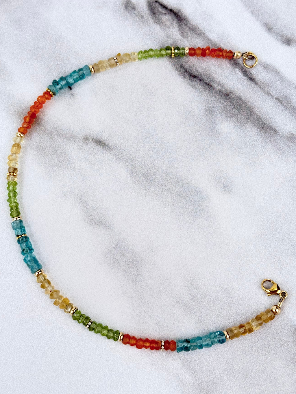 Multi-gemstone anklet