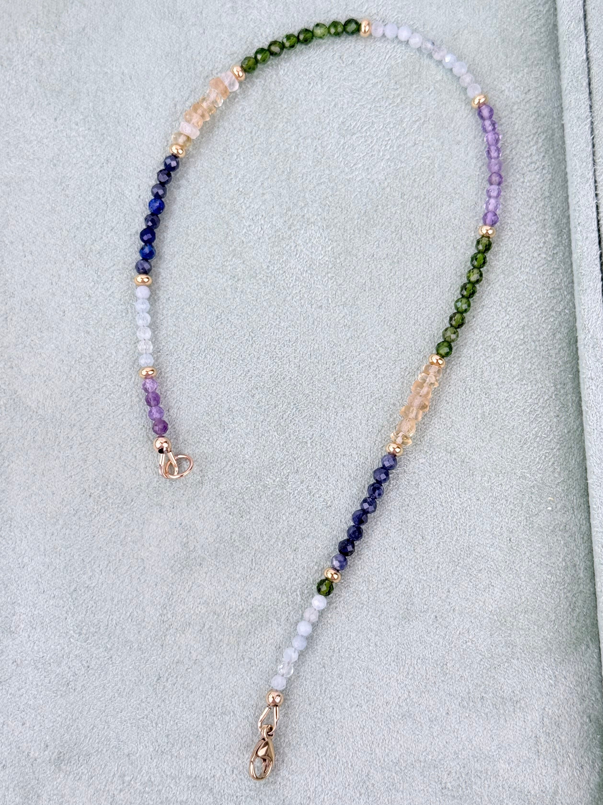 Multi gemstone anklet