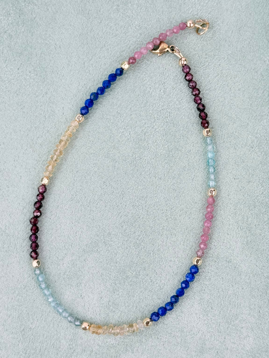 Multi-gemstone anklet