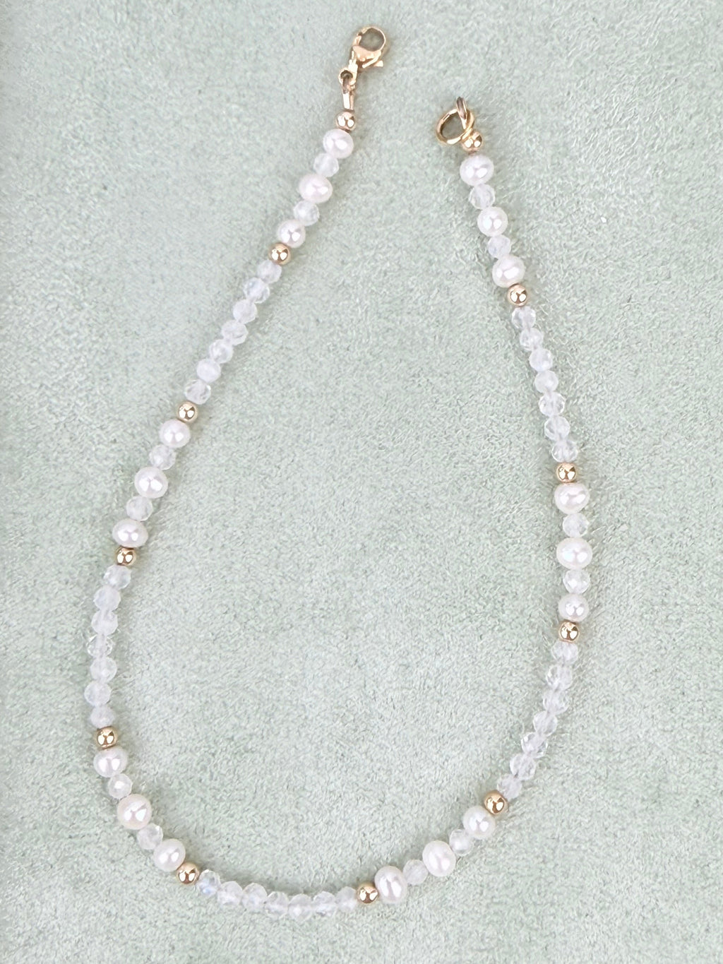 Pearl and Moonstone Anklet