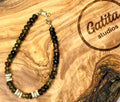 Green Tourmaline bracelet with CZ Spacers