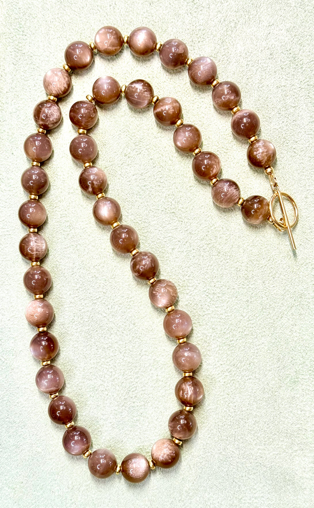 Chocolate and Grey Moonstone AA Necklace