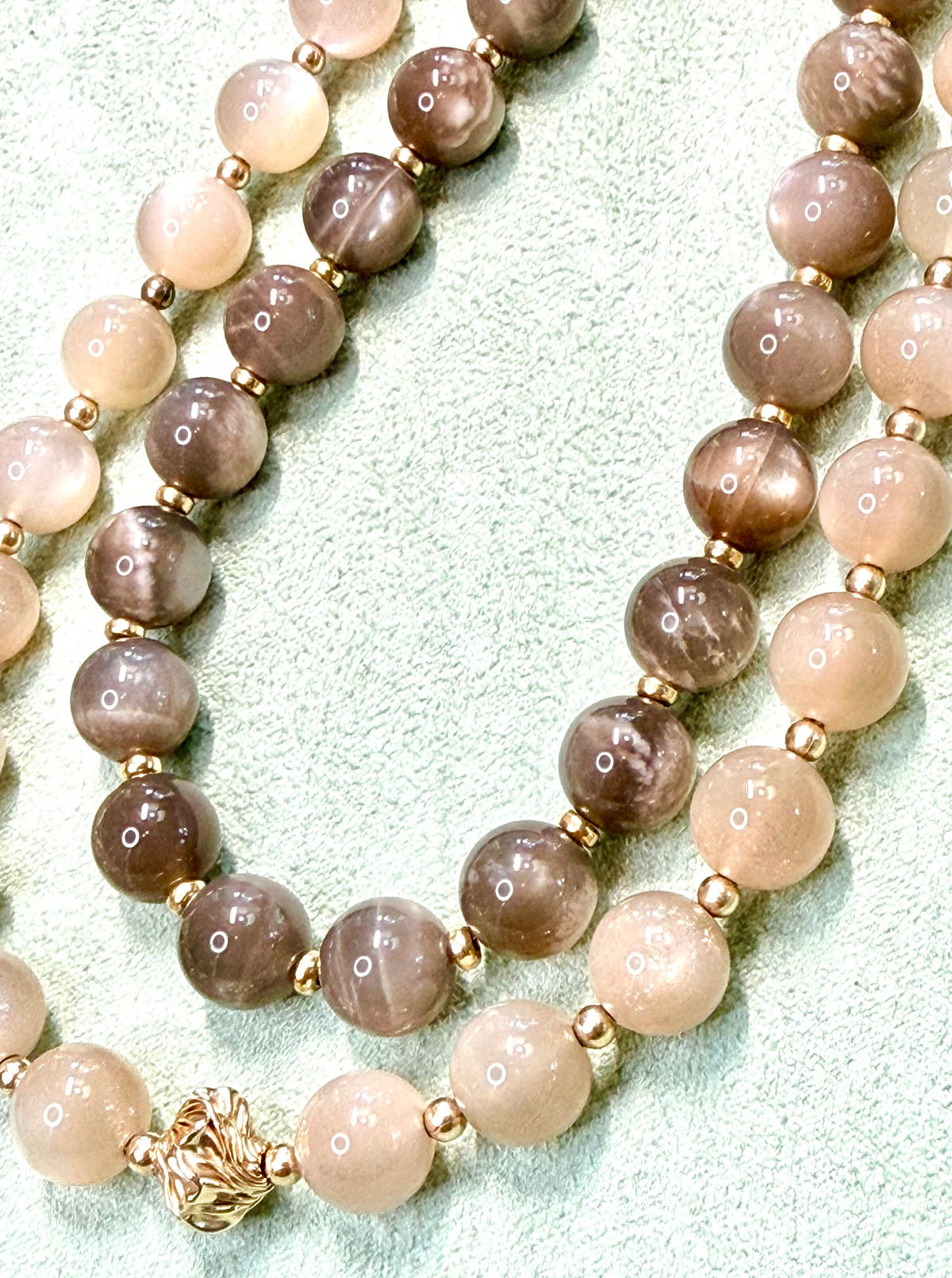 Chocolate and Grey Moonstone AA Necklace