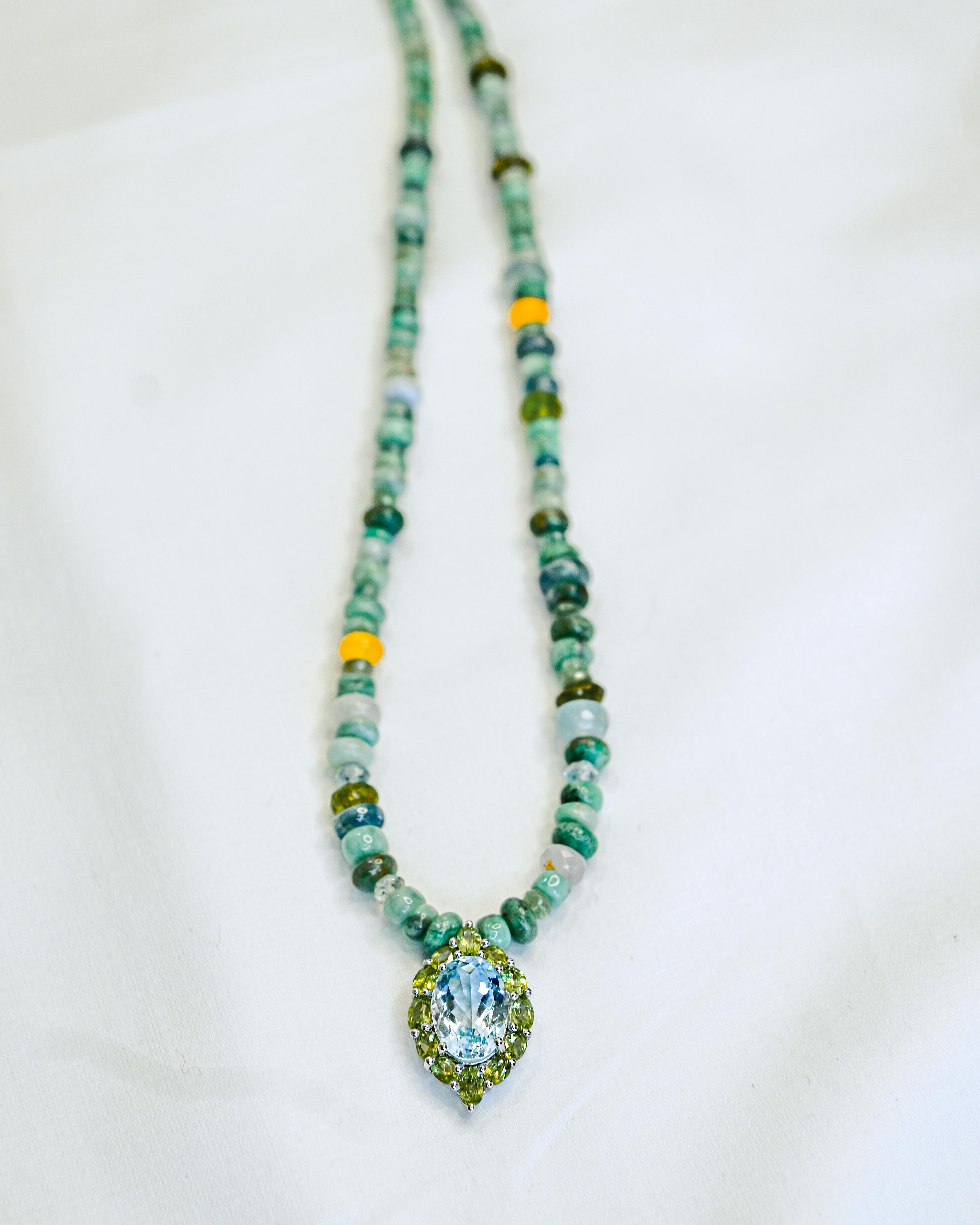 Multi gemstone Necklace and pendant