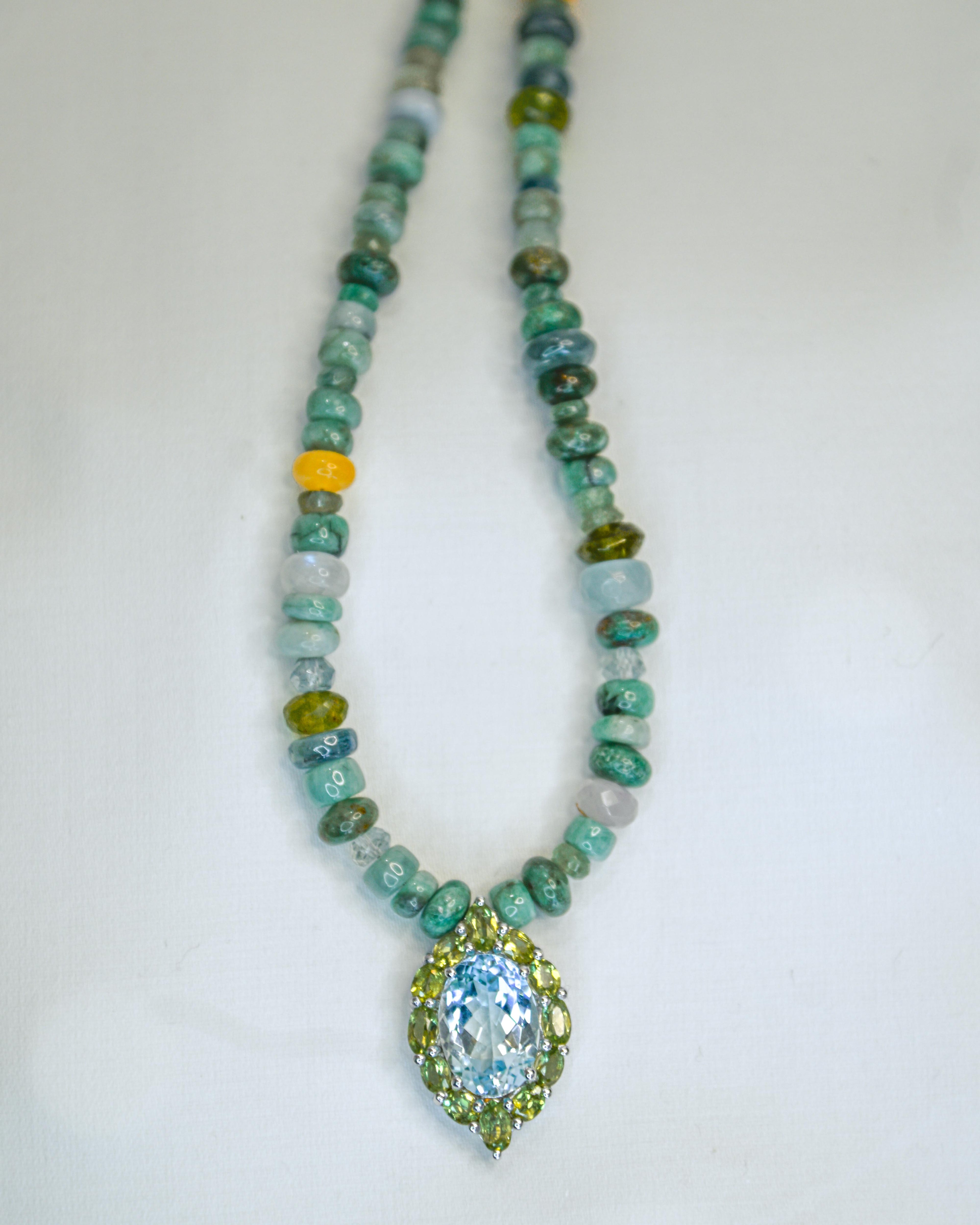 Multi gemstone Necklace and pendant