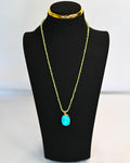 Peridot Necklace with Turquoise Pendant