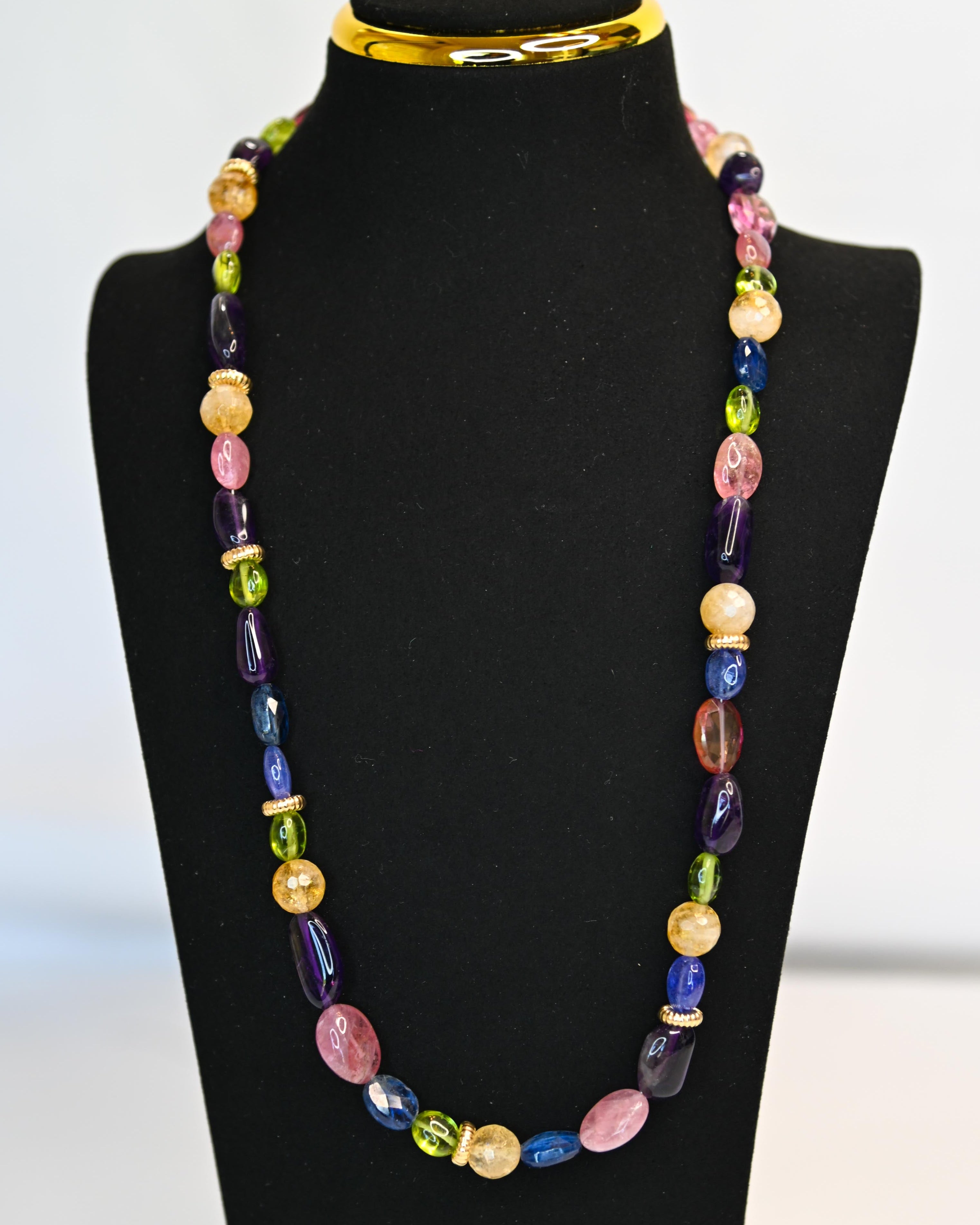 Multi-gemstone necklace
