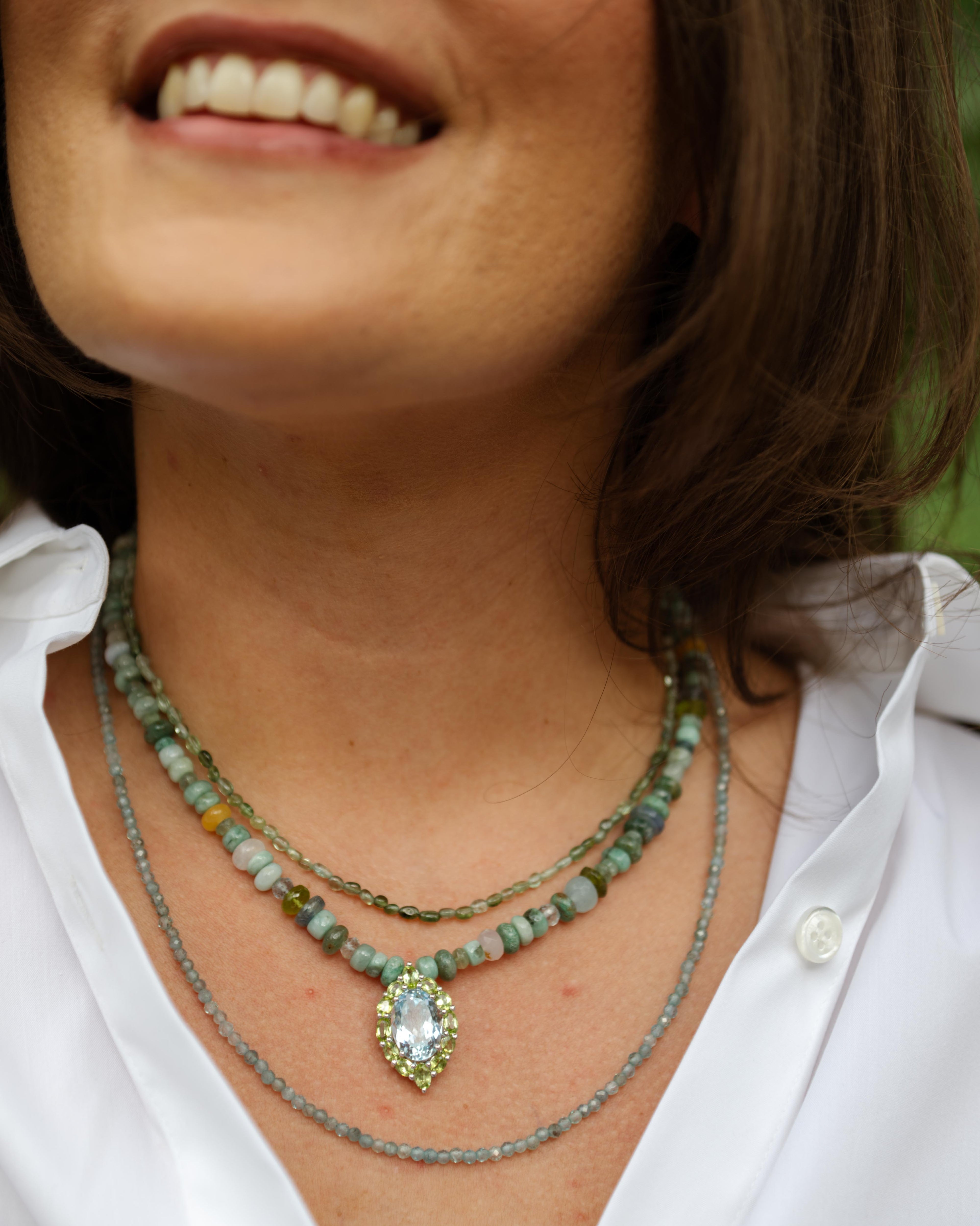 Multi gemstone Necklace and pendant