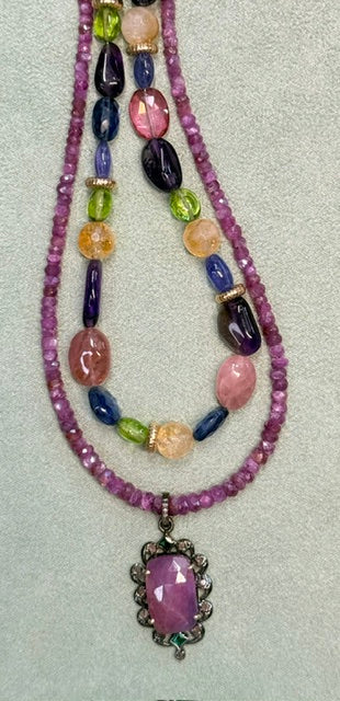 Ruby Necklace with Ruby Pendant