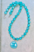 Amazonite and Blue Topaz Necklace with Pendant