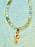 Multi Beryl Necklace with 22k Gold Turkish Pendant